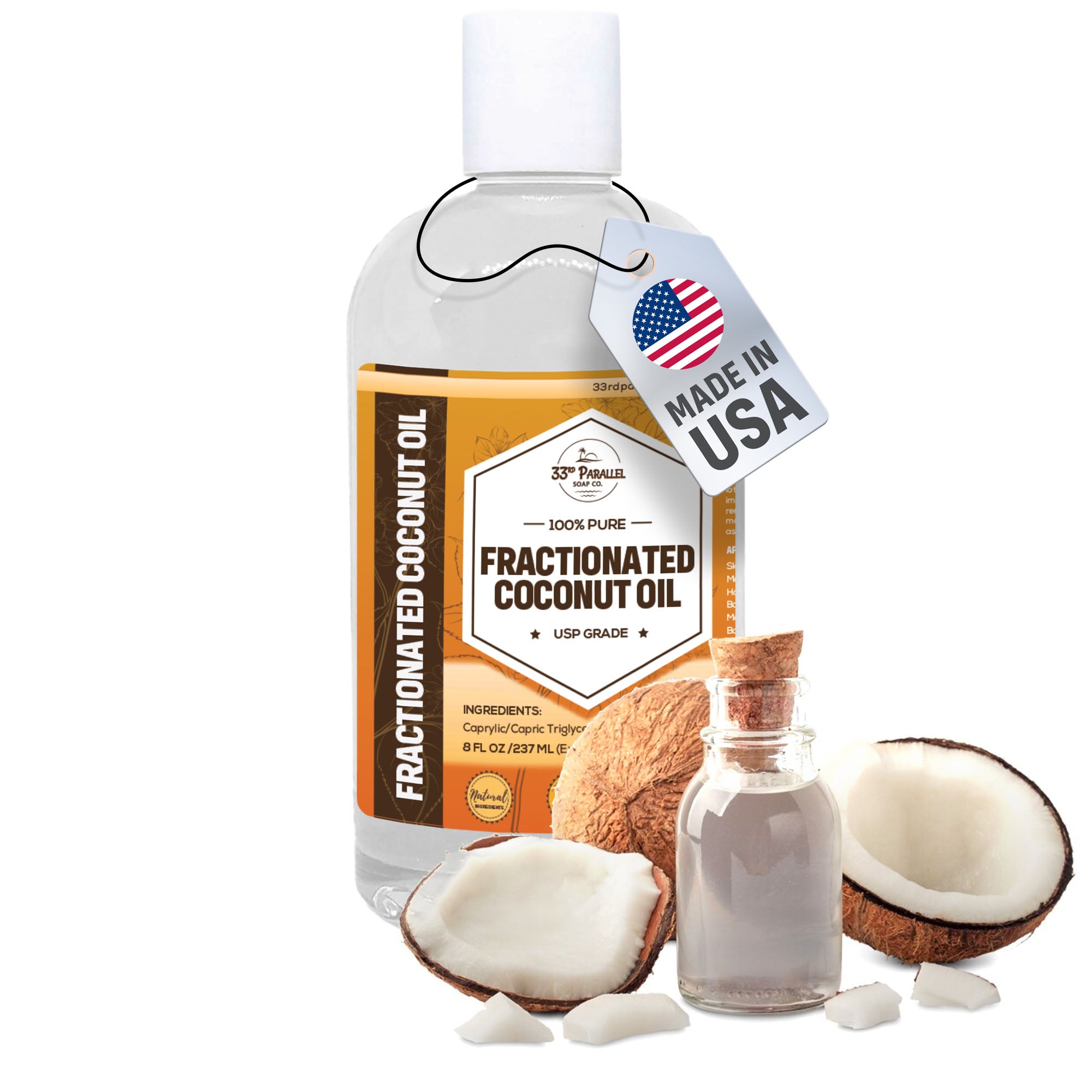 Fractionated Coconut Oil for Skincare & Haircare | 33rd Parallel Soap ...
