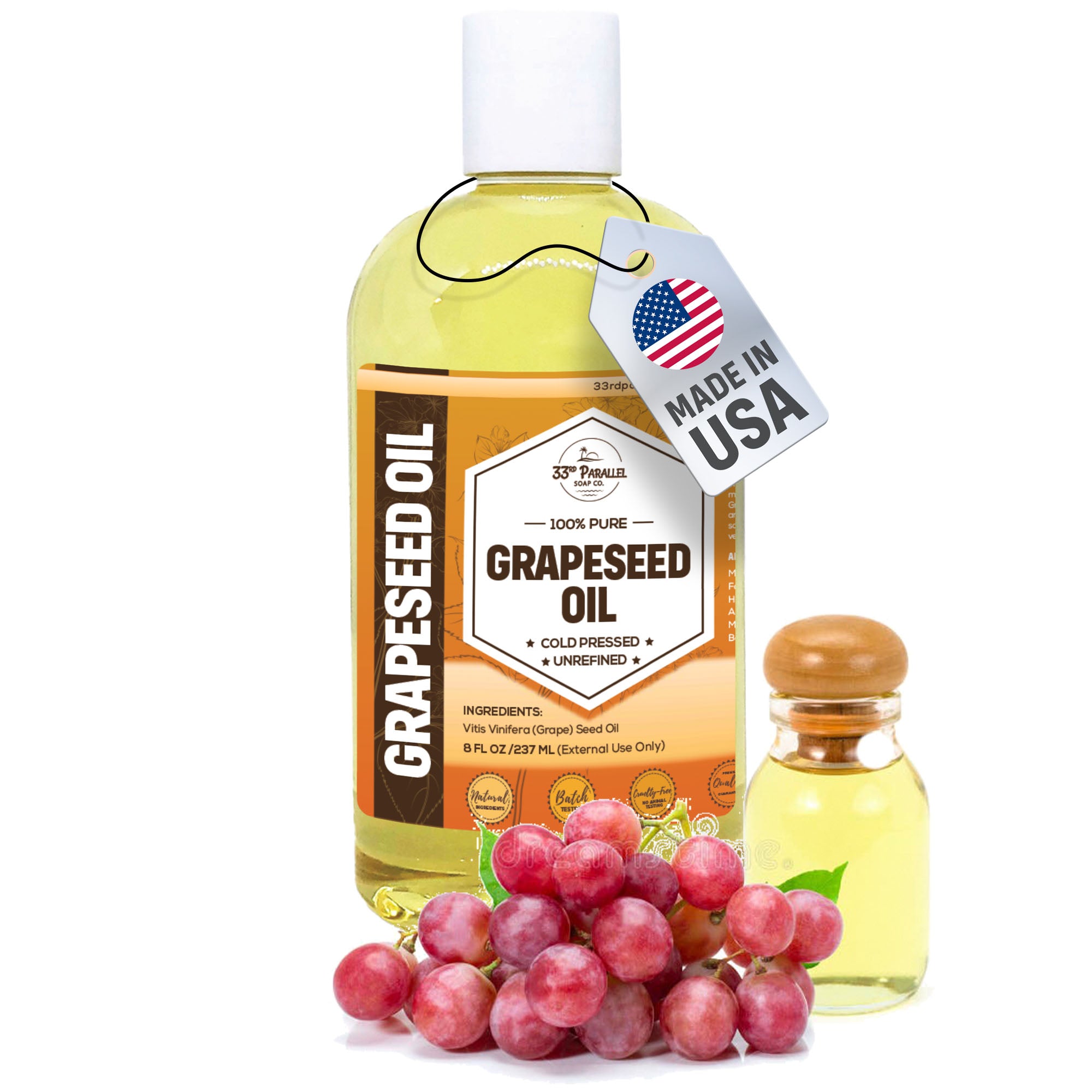 Grapeseed Oil for Skincare & Haircare | 33rd Parallel Soap – 33rd ...