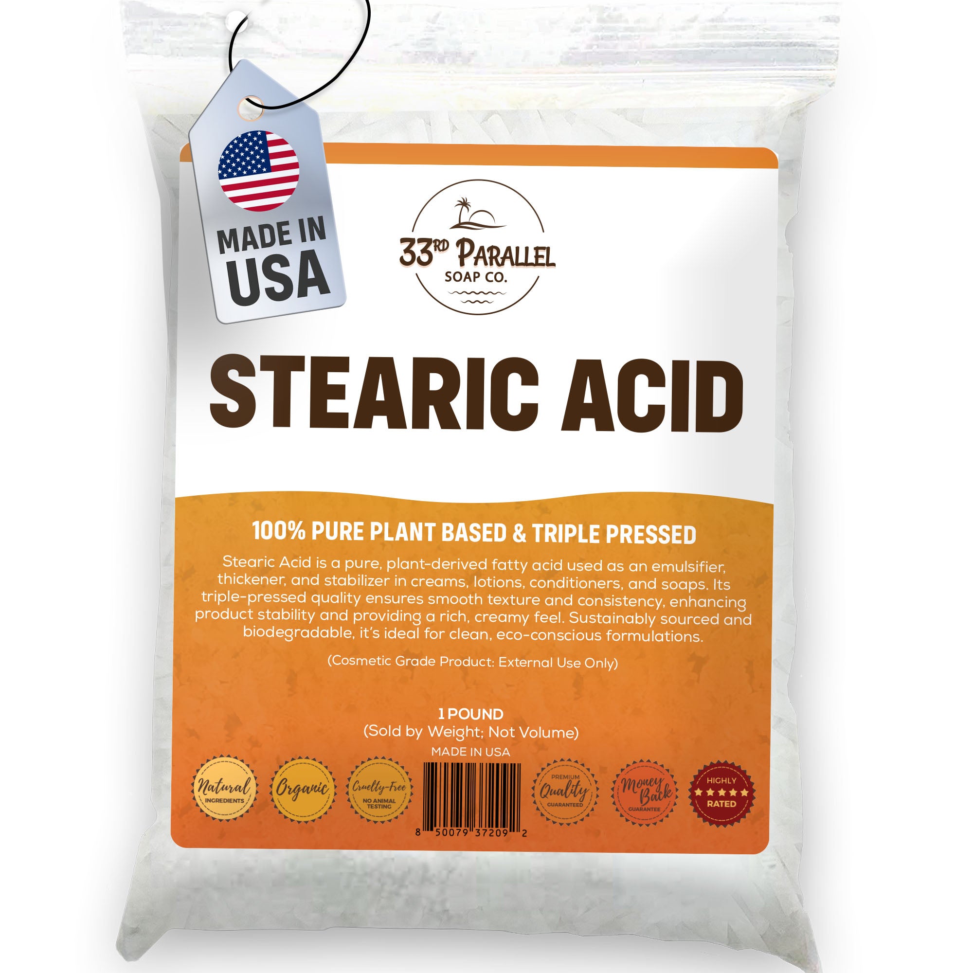 Stearic Acid Thickener for Cosmetic Formulations | 33rd Parallel Soap ...