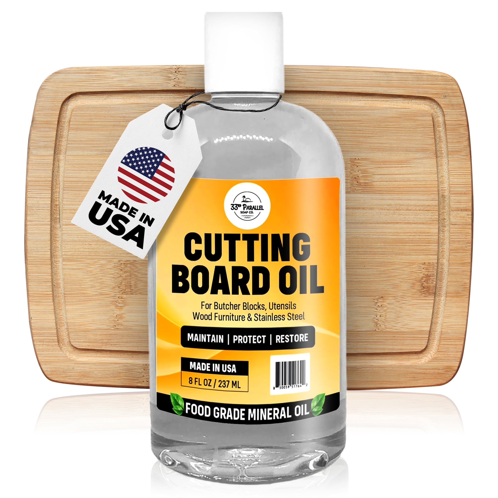 Cutting Board Oil – Food Grade Mineral Oil | 33rd Parallel Soap – 33rd ...