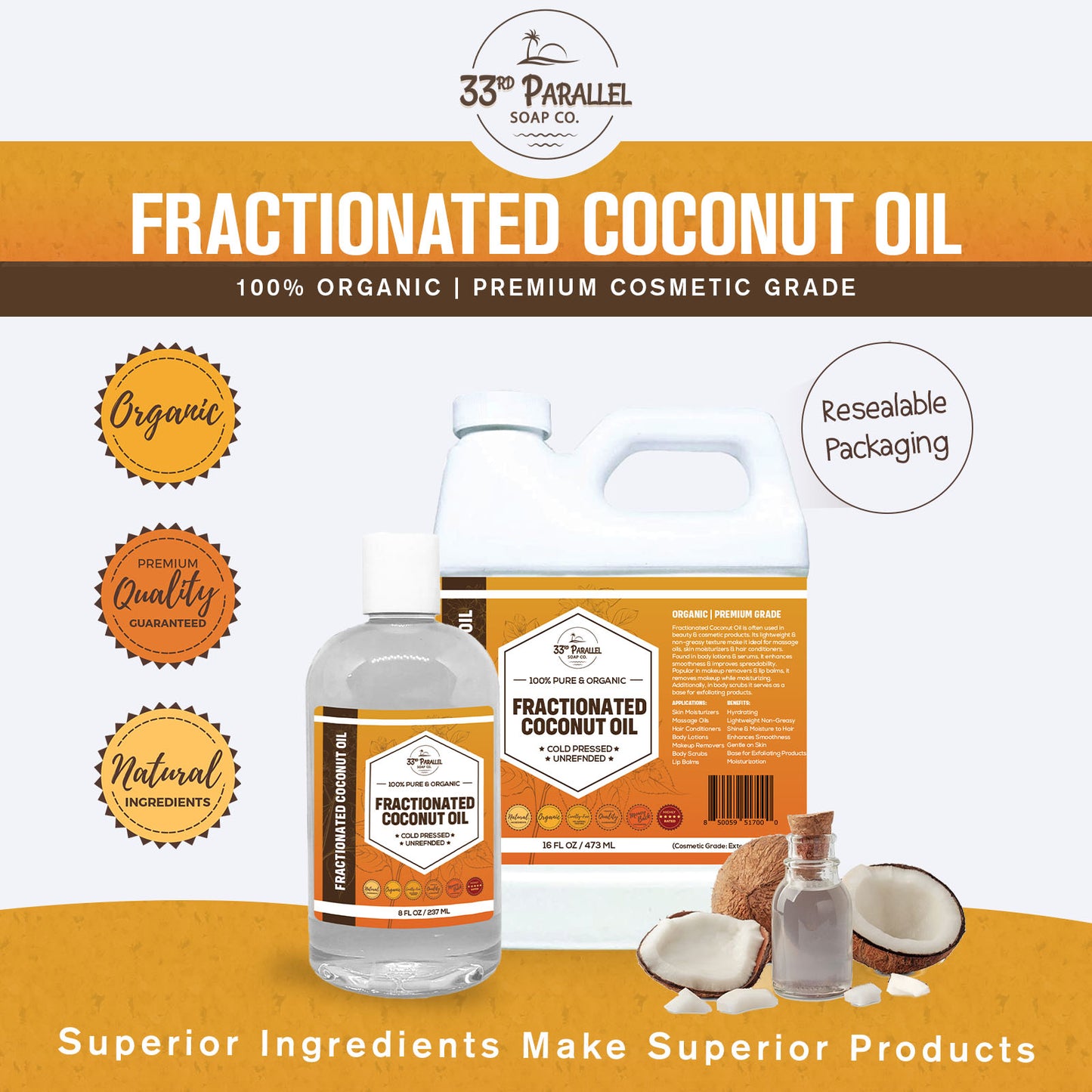 Fractionated Coconut Oil