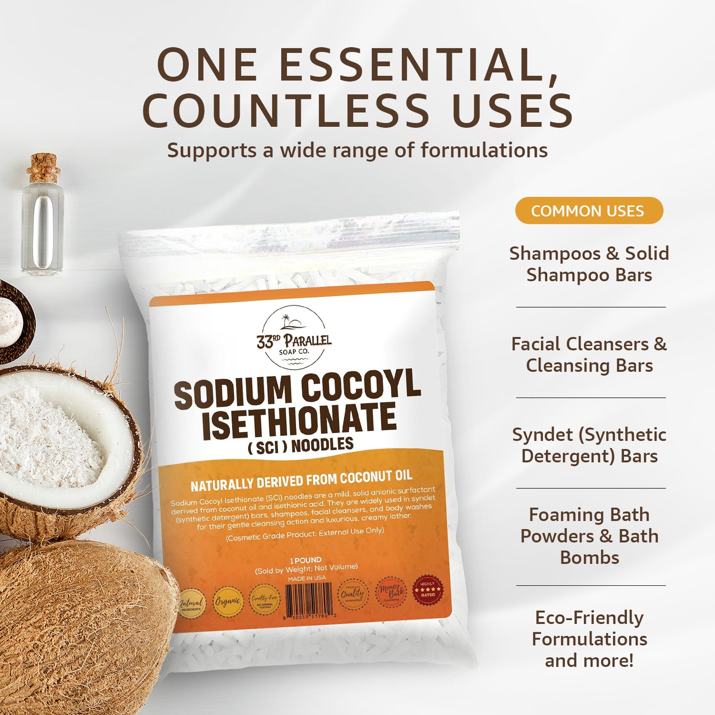 Sodium Cocoyl Isethionate Noodles