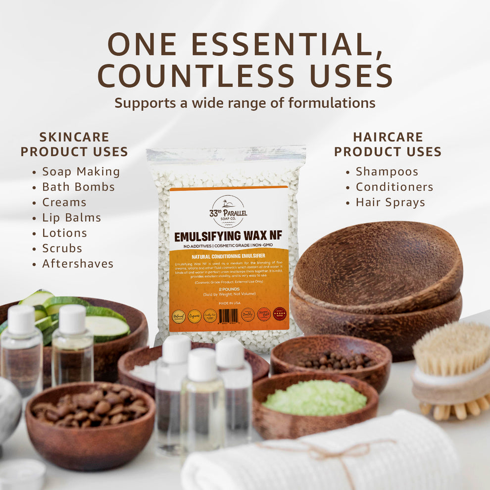 Emulsifying Wax NF for Cosmetic Formulations | 33rd Parallel Soap ...