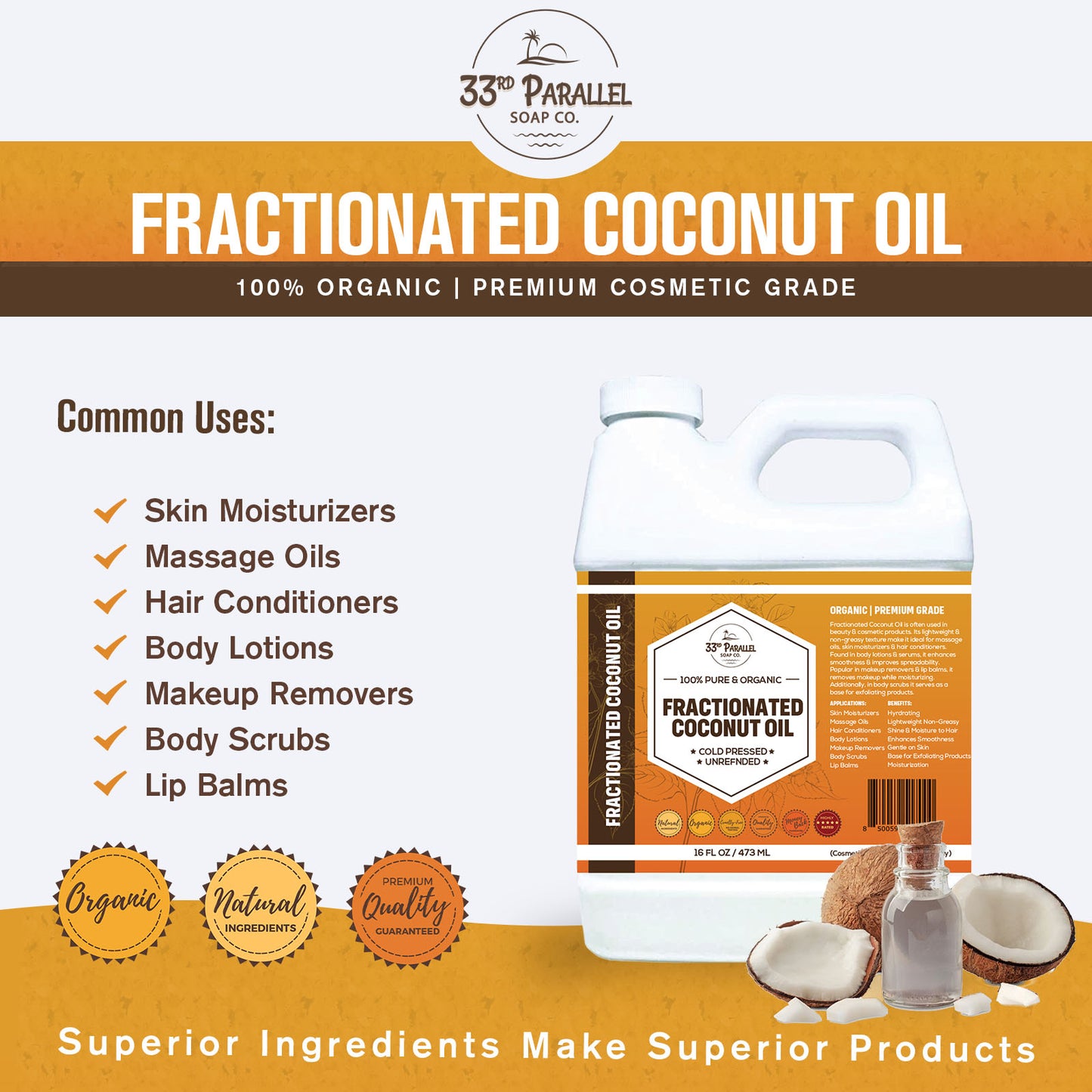 Fractionated Coconut Oil