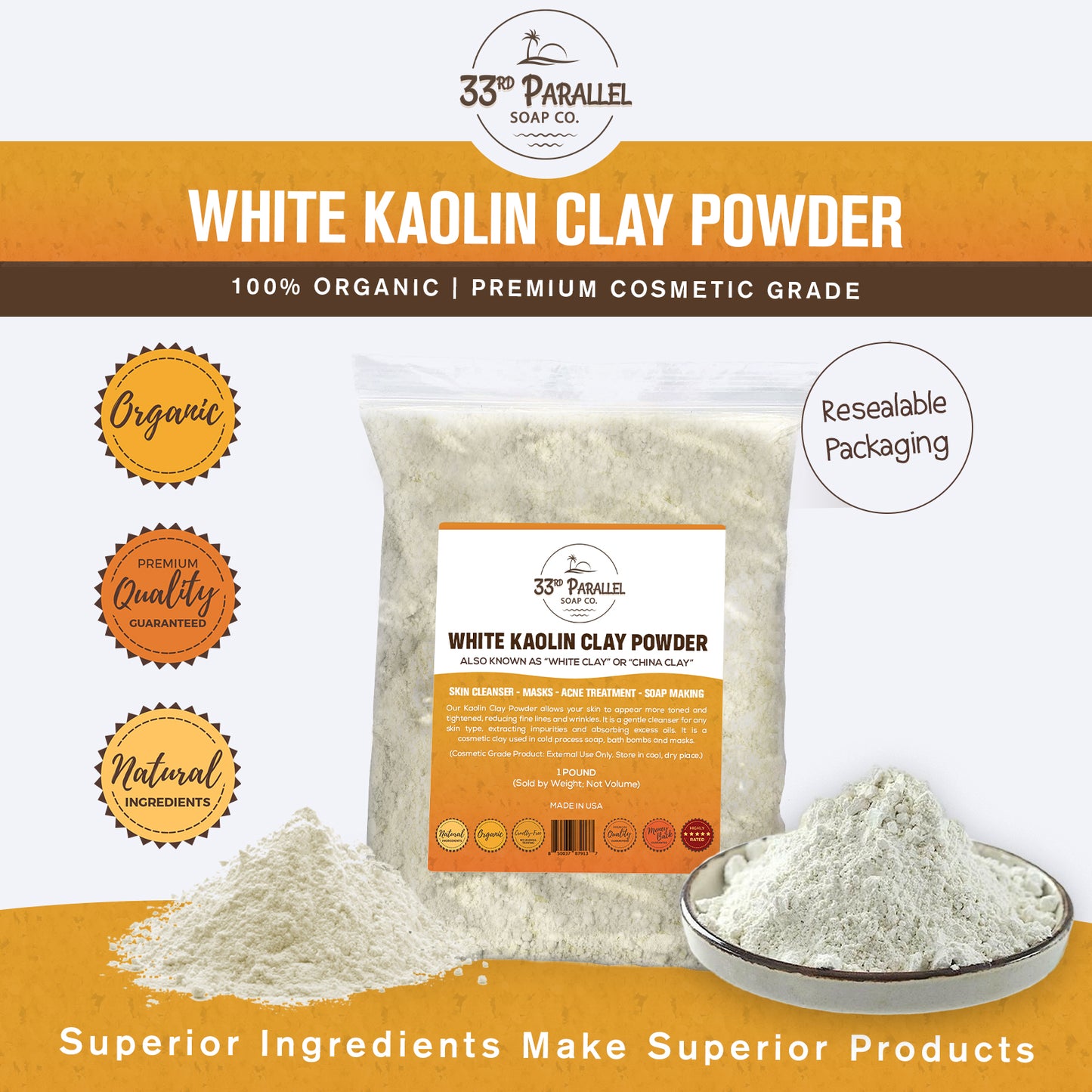 White Kaolin Clay