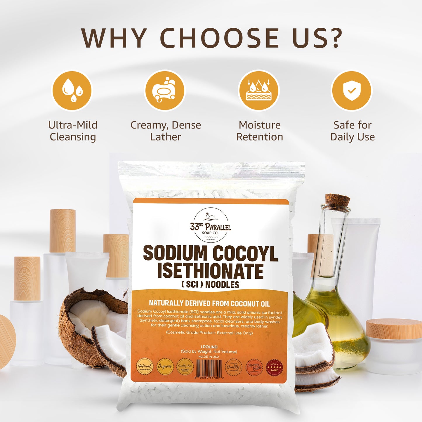 Sodium Cocoyl Isethionate Noodles
