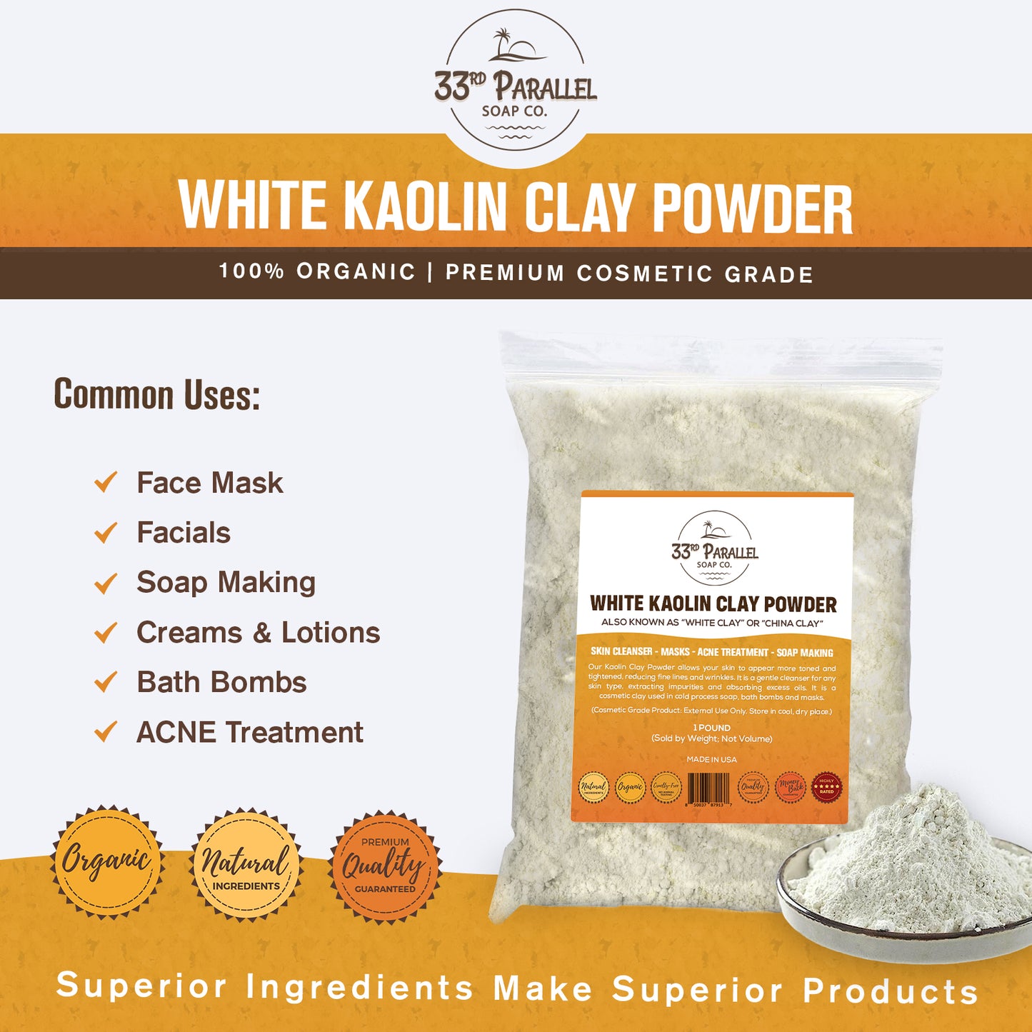 White Kaolin Clay